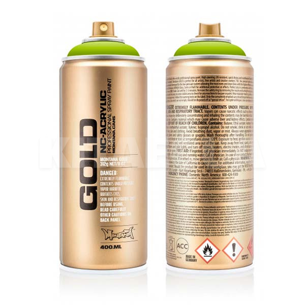 Фарба зелена 400мл напівглянсова GL 6020 "зелене яблуко" MONTANA (285042-MONTANA)