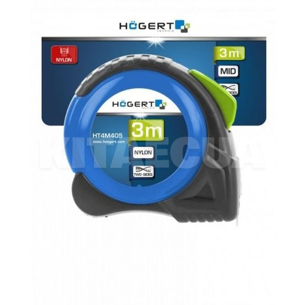 Рулетка двухсторонняя (лента с нейлоновым покрытием) 3 м х 16 мм HOGERT (HT4M405) - 2