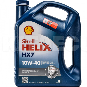 Масло моторное полусинтетическое 4л 10w-40 helix hx7 SHELL (550040315)