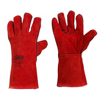 Перчатки рабочие замшевые красные 10.5" СИЛА