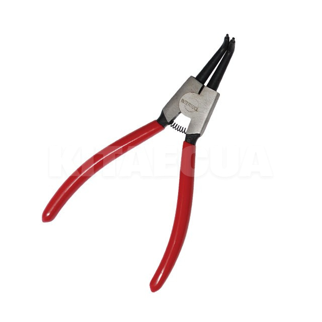 Щипці для зняття/установки стопорних кілець вигнуті на розтиск 180 мм Intertool (HT-7014)