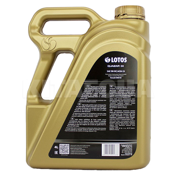 Масло моторное синтетическое 4л 5W-30 QUAZAR C4 LOTOS (WF-K402P90-0H0) - 2