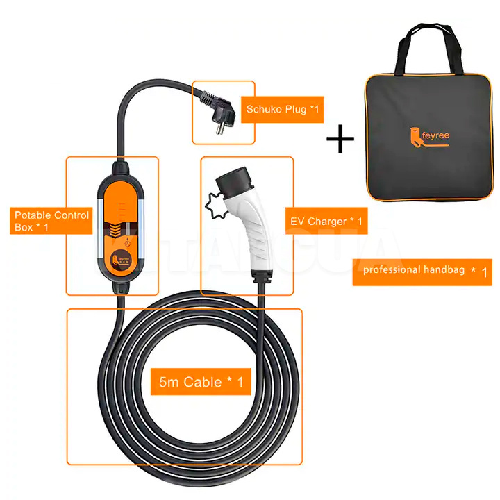 Зарядка для електромобіля Type 2 3.7 кВт 16А 1-фаза Leaping Fox FEYREE на Подбор по авто Mercedes (FY3.5-16-1PH-TP2-L7-) - 3