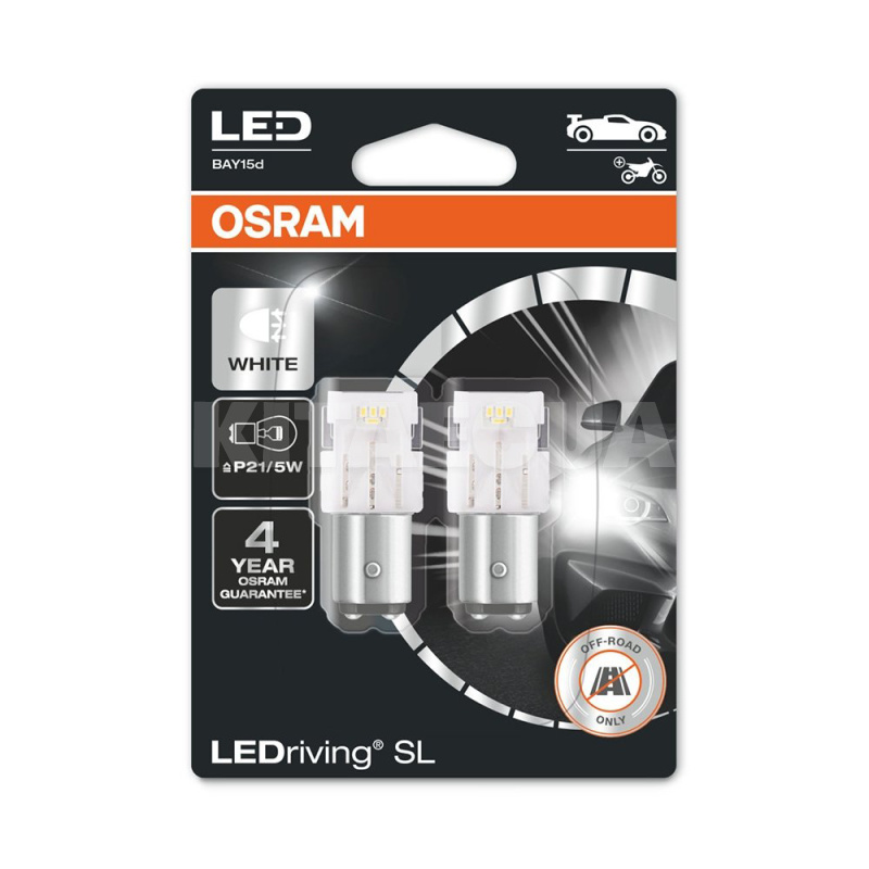 LED лампа для авто LEDriving SL BAY15d 2W 6000K (комплект) Osram (7528DWP-02B)