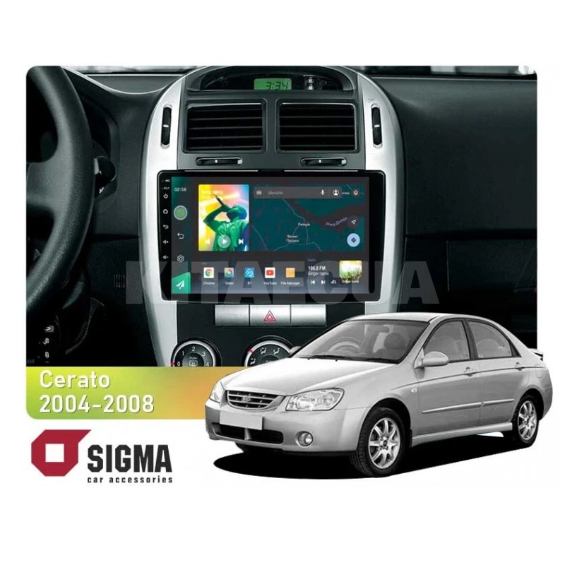 Штатна магнітола X9464 4+64 ГБ 9" Kia Cerato 1 LD 2004-2008 (F2) SIGMA4car (35537)