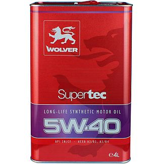 Масло моторное синтетическое 4л 5W-40 Supertec WOLVER