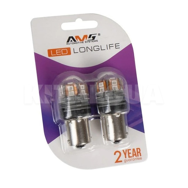 Светодиодная лампа 10/30V P21W 1300K (компл.) AMS (41308) - 2