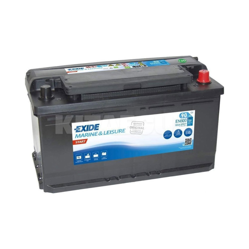 Човновий акумулятор 90Ач 800А "+" праворуч EXIDE (EN800)