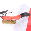 Щітка з металу 4-рядна латунна з пластиковою ручкою YATO (YT-6344)
