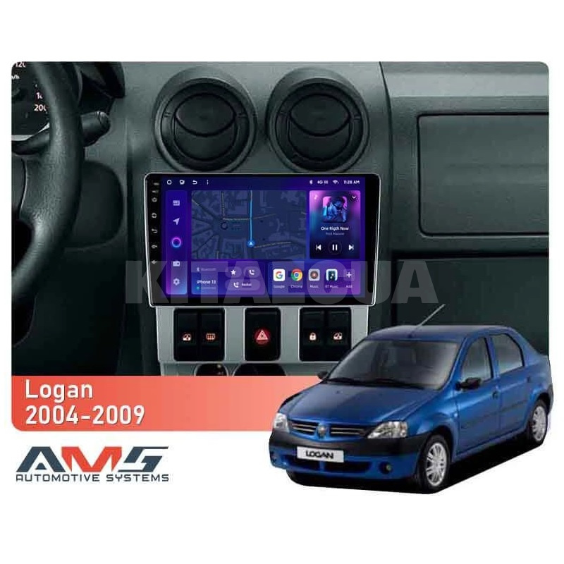 Штатна магнітола MOSS M3 4+32 ГБ 9" Renault Logan 1 2004-2009 AMS (50636) - 2
