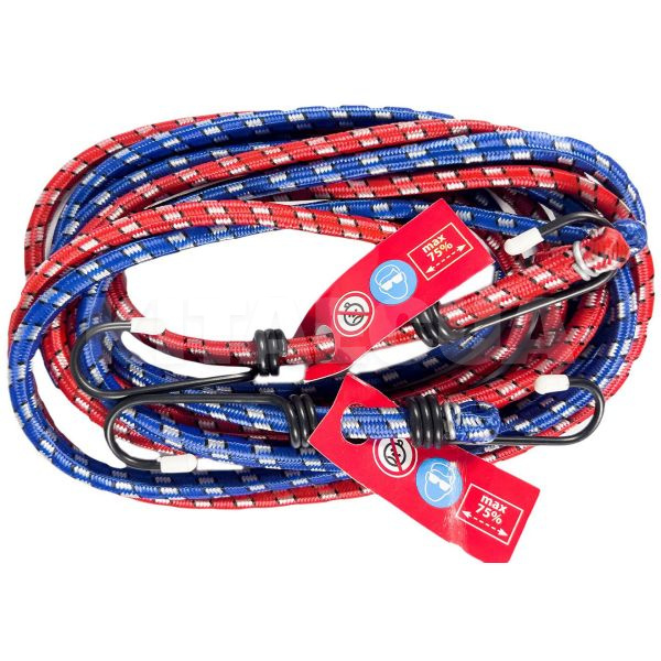 Ремінь стяжний з гаками ELASTIC STRAP еластичний комплект 2м 2 шт BOTTARI (18227-IS)