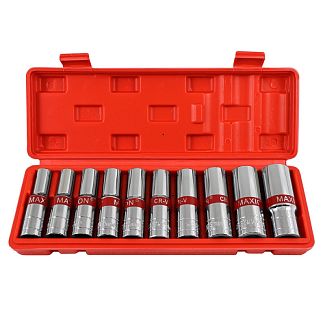 Набор головок длинных 1/2” 8-24мм 10 предметов Cr-V MAXION