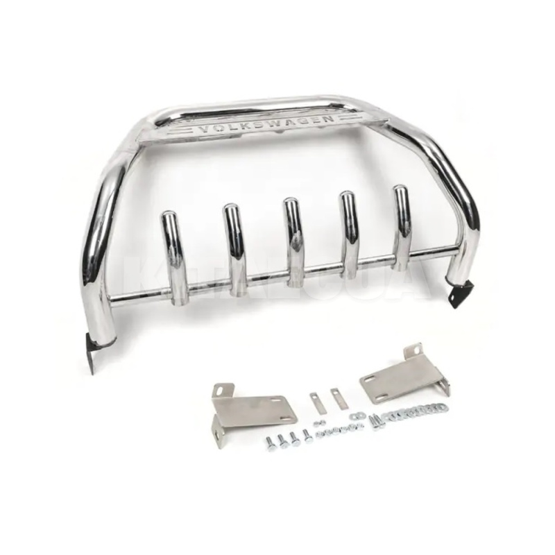 Кенгурятник WT003 Volkswagen T5 2010-2015 нержавеющая сталь с надписью CAN (dug638299) - 2