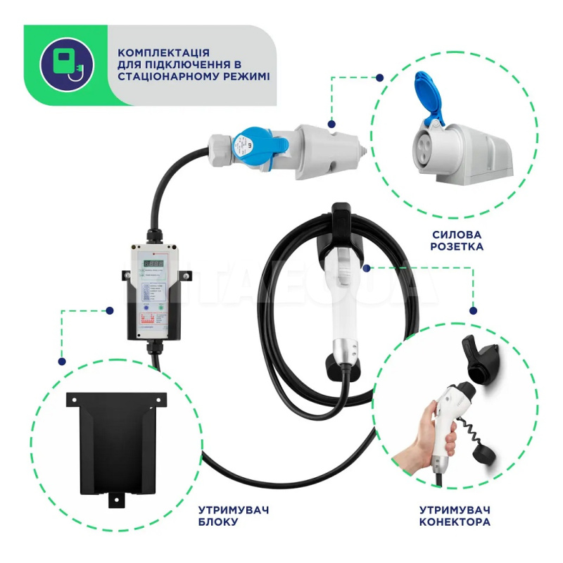 Зарядка для электромобиля GB/T AC 7.4 кВт 32А 1-фаза EXPERT+ UACHARGER (CHC-EX120731HL-21-7) - 5