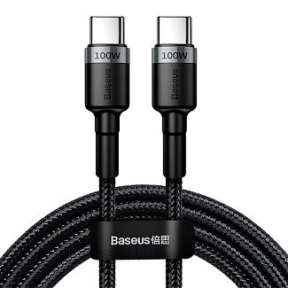 Кабель USB Type-C 100W 5А 2м сірий/чорний BASEUS