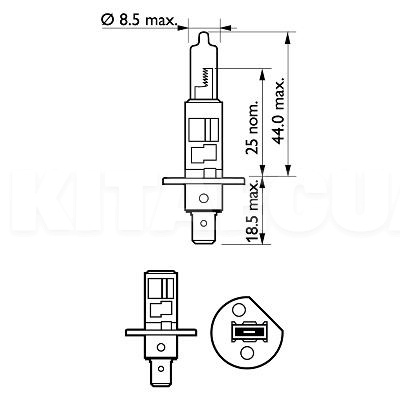 Галогенная лампа H1 55W 12V Vision +30% PHILIPS (PS 12258 PR C1-PHILIPS) - 2