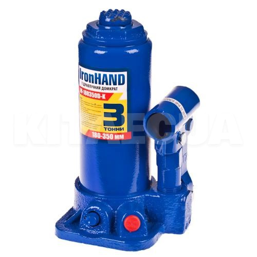 Домкрат гидравлический бутылочный до 3т (180-350мм) в пластиковом кейсе IronHAND (IH-180350D-K-IronHAND) - 4