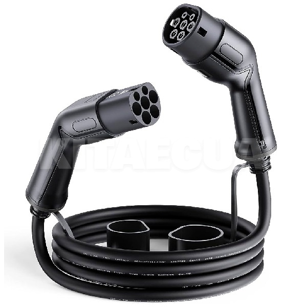 Зарядный кабель для электромобиля 22 кВт 32А 3-фазы 3м Type 2 (станция) - Type 2 (европейское авто) Octa Energy (K107)