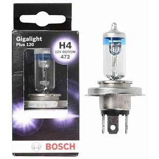 Галогенная лампа H4 60/55W 12V Gigalight Plus 120% BOSCH