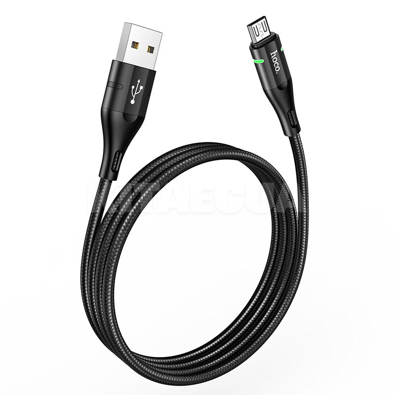 Кабель USB - microUSB 2.4A U93 Shadow 1.2м черный HOCO (6931474732156)