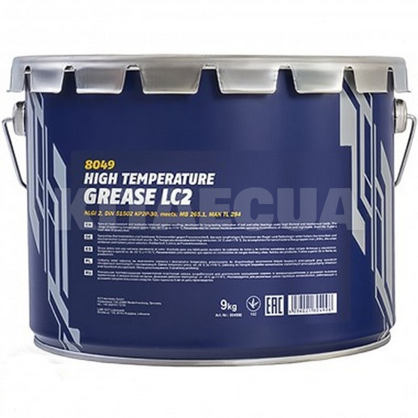 Смазка литиевая высокотемпературная 9кг lc-2 high temperature grease Mannol (8049)