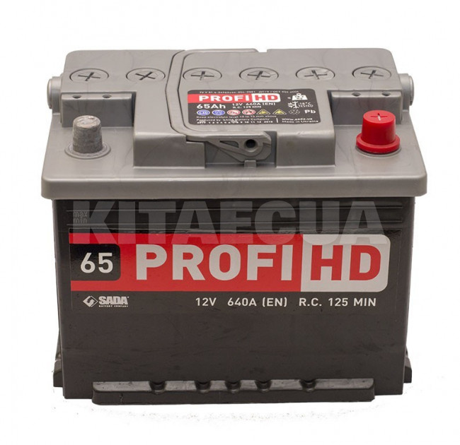 Аккумулятор 65Ач Euro (T1) 242x175x190 с обратной полярностью обслуживаемый SADA (6СТ-65Аз Profi HD) - 2