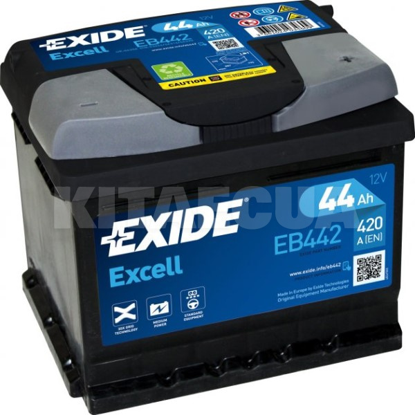 Акумулятор автомобільний 44Ач 420А "+" праворуч EXIDE (EB442)