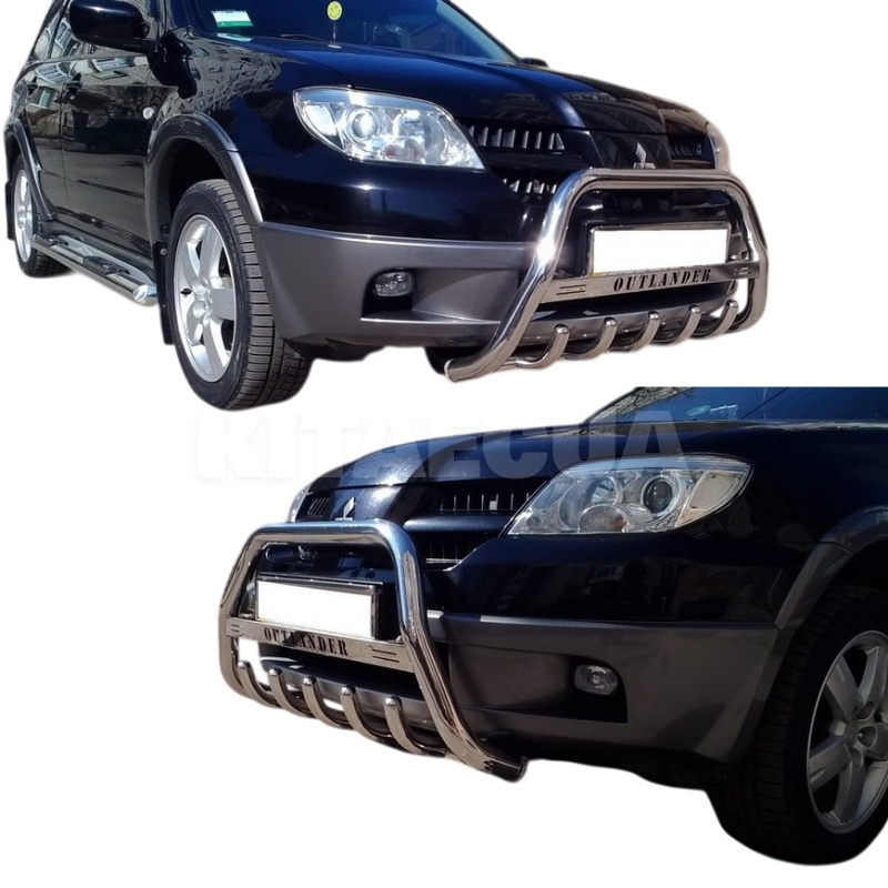 Кенгурятник Mitsubishi Outlander 2001-2006 нержавеющая сталь CAN (dug623115) - 3