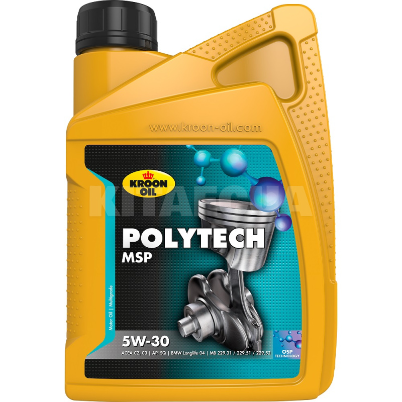 Масло моторное синтетическое 1л 5W-30 PolyTech MSP KROON OIL (KL 37399)