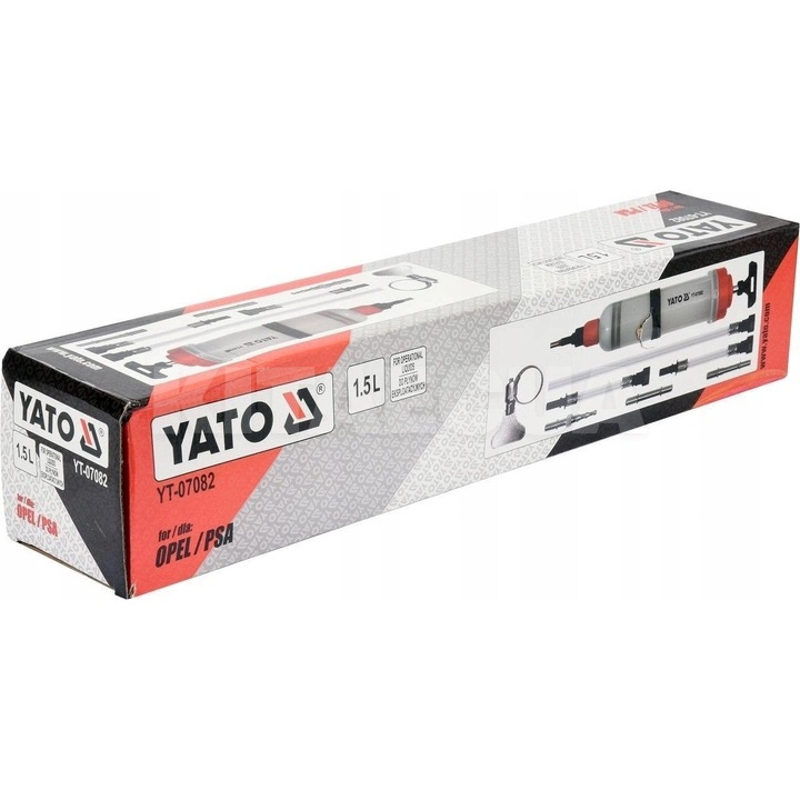 Шприц для відкачування олії 1.2л з гнучким шлангом YATO (YT-07082) - 2