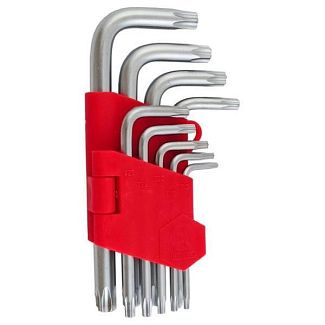 Набор Г-образных ключей TORX 9 предметов Т10-Т50 Intertool