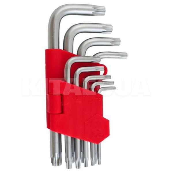 Набір Г-подібних ключів TORX 9 предметів Т10-Т50 Intertool (HT-0607)