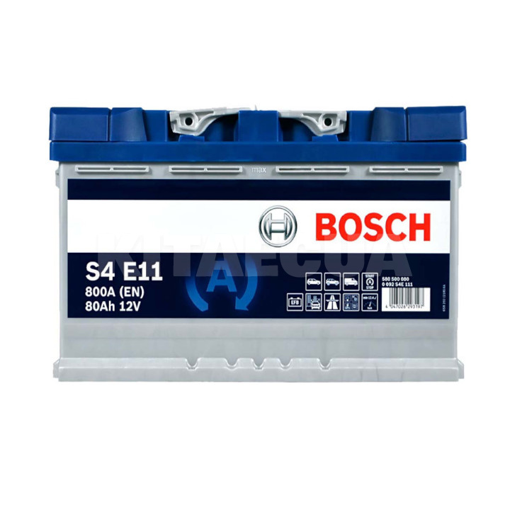 Аккумулятор автомобильный 80Ah 800A "+" справа BOSCH (0092S4E111)