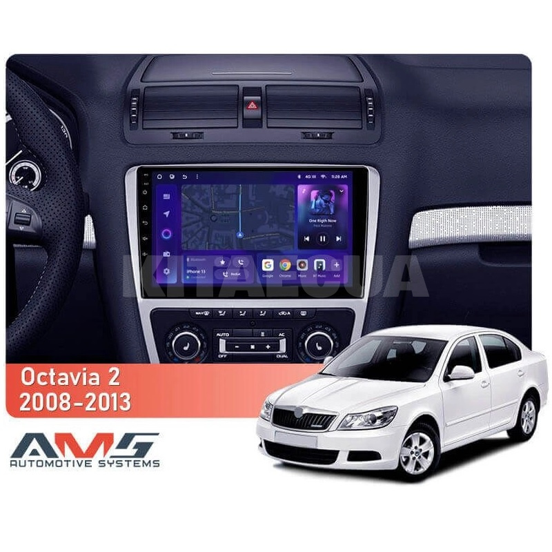 Штатна магнітола MOSS M3 4+32 ГБ 10" Skoda Octavia 2 A5 2008-2013 Silver AMS (50882) - 2