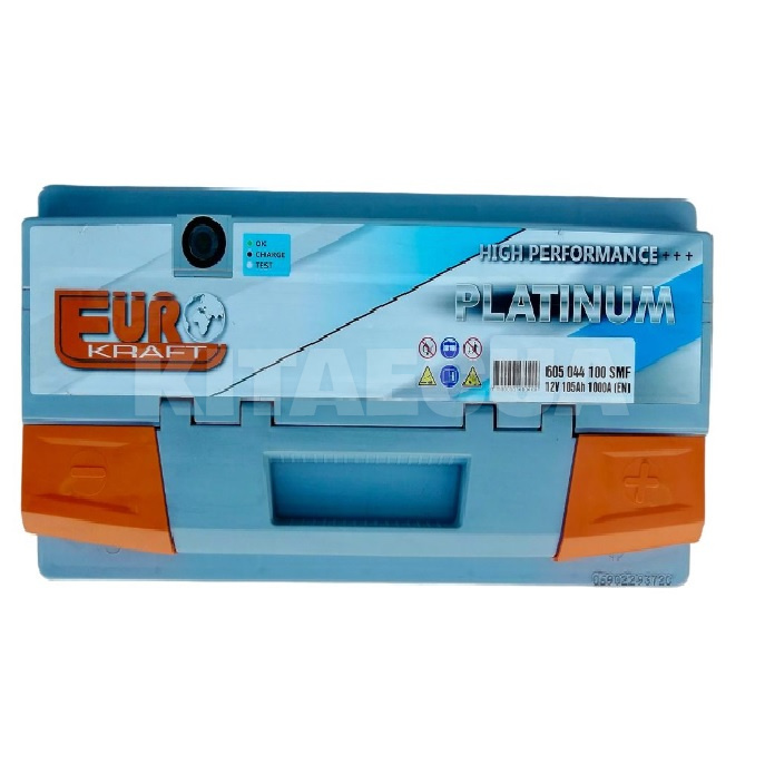 Аккумулятор автомобильный105ч 100А "+" справа EUROKRAFT (605 84 04) - 2