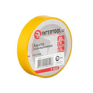 Лента изоляционная 17мм x 20м желтая Intertool