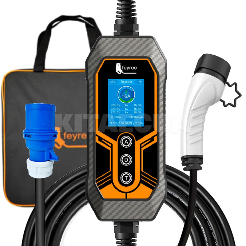 Зарядка для електромобіля Type 2 7.4 кВт 32A 1-фаза Wi-Fi Lion King FEYREE (FY7-32-1PH-TP2-K8)