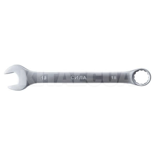 Ключ рожково-накидной 18 мм 12-гранный матовый CrV СИЛА (201118)