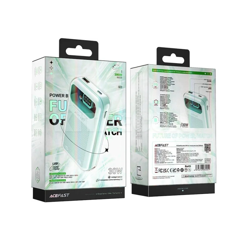 Повербанк M2 Exploration 20000mAh 30W зеленый ACEFAST (6974316282051) - 3