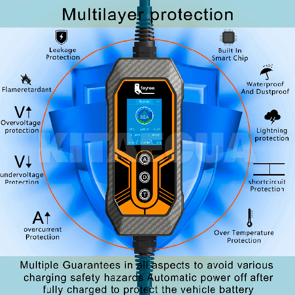 Зарядка для электромобиля Type 1 7.4 кВт 32А 1-фаза Wi-Fi Lion King FEYREE (FY7-32-1PH-TP1-K8) - 4