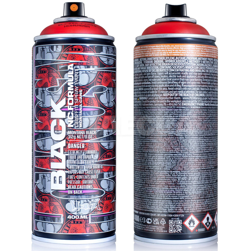 Фарба декоративна нітро-комбі 400мл P3000 червона матова Black Artist Edition MONTANA (100622-MONTANA)