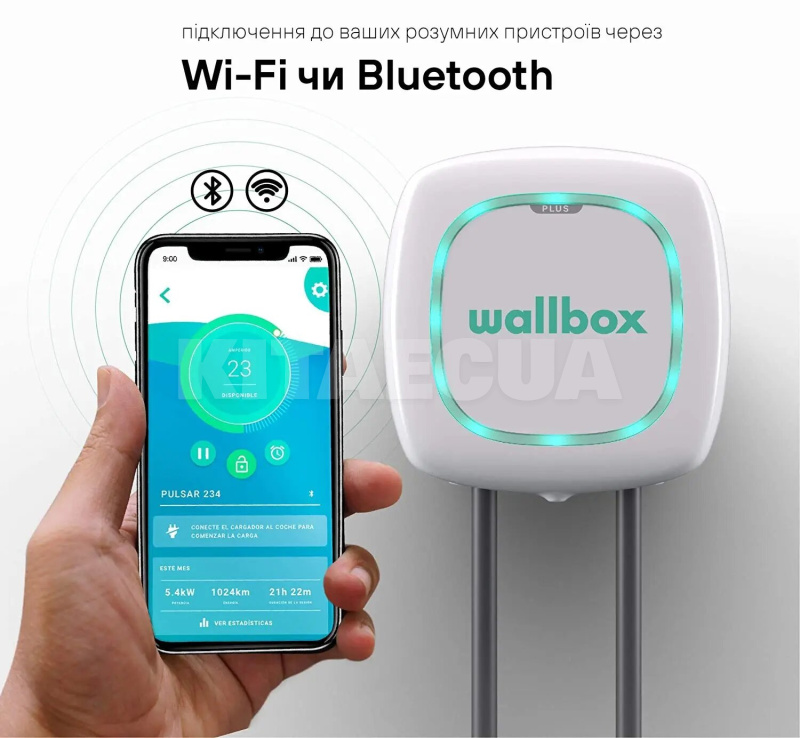 Зарядка для электромобиля Type 2 22 кВт 32А 3-фазы Pulsar Plus белая Wallbox (PLP1-M-2-4-9-001) - 5