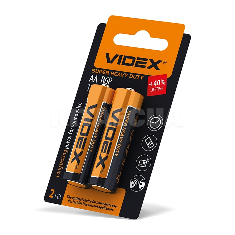 Батарейка солевая 1.5 В SMALL BLISTER 2 шт. VIDEX (R6P-AA 2pcs SB)