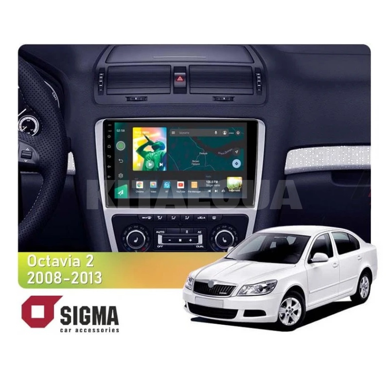 Штатная магнитола X10232 2+32 Gb 10" Skoda Octavia 2 A5 2008-2013 серебристая SIGMA4car (34188)