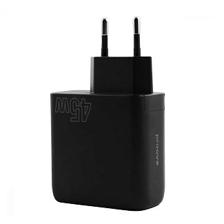 Зарядное устройство 45W Type-C+USB Silicone Power черное PROOVE