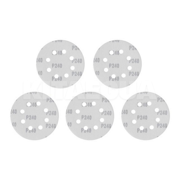 Диск шліфувальний 125 мм P240 8-отворів (компл 5 шт.) Intertool (BT-0591-INTERTOOL) - 2