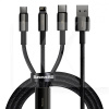 Кабель USB microUSB/Lightning/Type-C 3.5А Tungsten Gold 3-in-1 1.5м чорний BASEUS (CAMLTWJ-01)