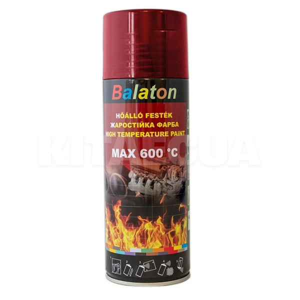 Краска глянцевая жаропрочная 400мл красная BALATON (RedFireproof)