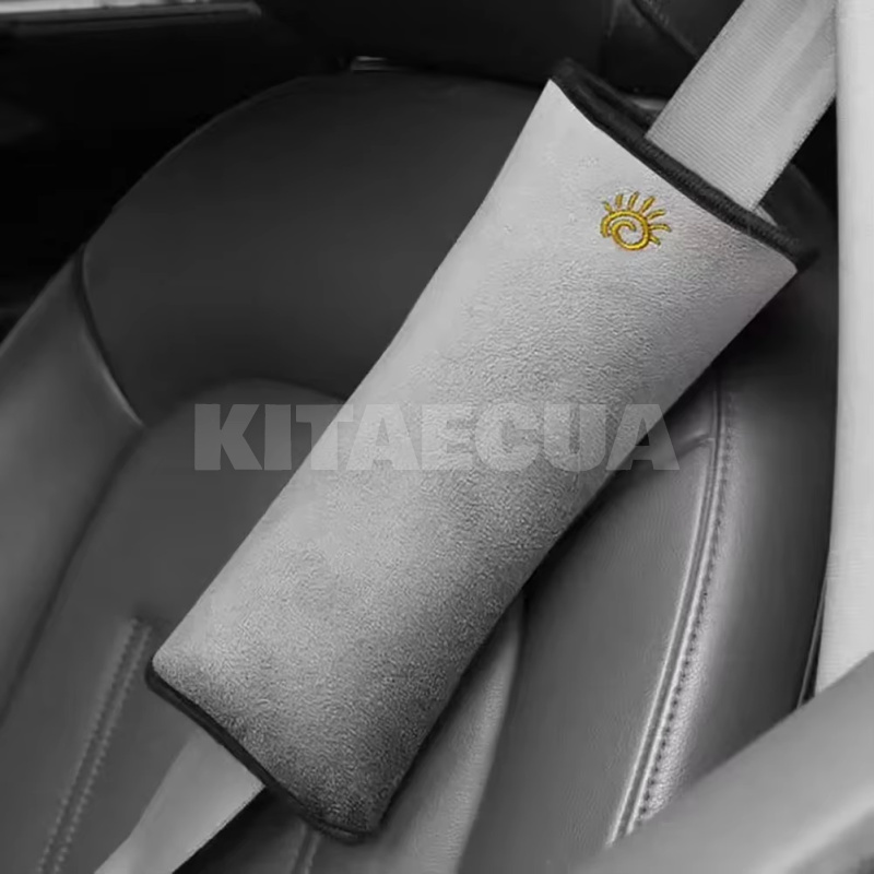 Подушка автомобильная детская для ремня безопасности серая (Pillow-Seat-Belt-Gray) - 2
