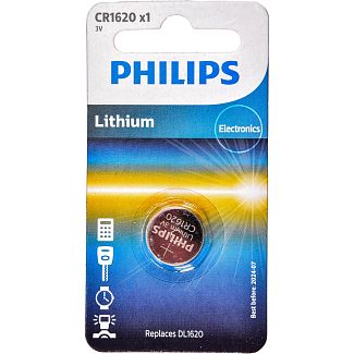 Батарейка дисковая литиевая 3,0 В CR1620 Minicells Lithium PHILIPS